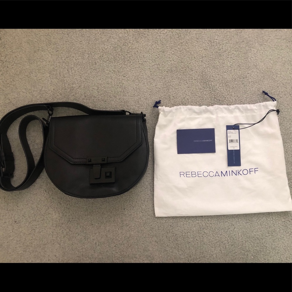 Rebecca Minkoff Black Paris Saddle Crossbody Bag